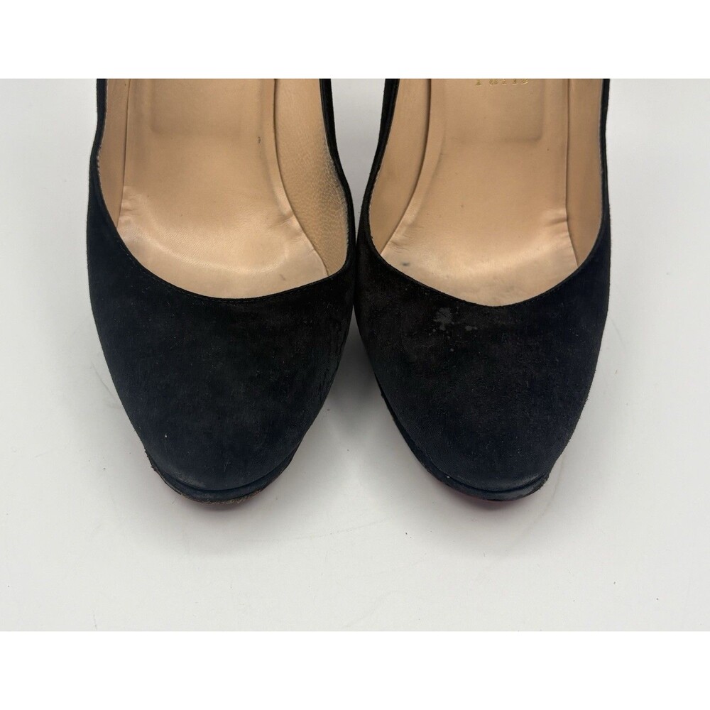 Christian Louboutin Black Suede New Simple Pump Platform Heels Size EU 40 - Picture 5 of 11